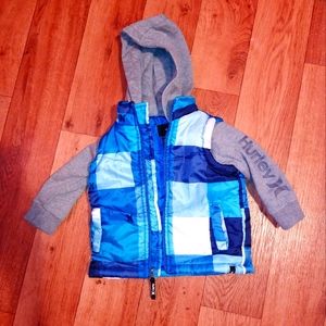 Hurley Baby Coat ,size 18months, blue and gray